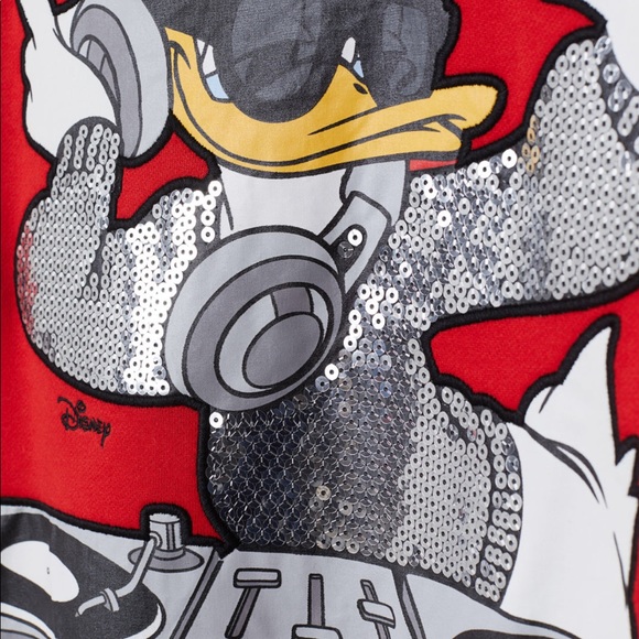 Moschino X H&M red sequin bling duck sweatshirt - Picture 3 of 4